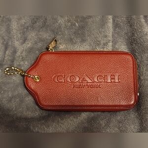 Rare COACH 52507 Leather Hangtag Multifunction Case Red Currant